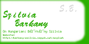 szilvia barkany business card